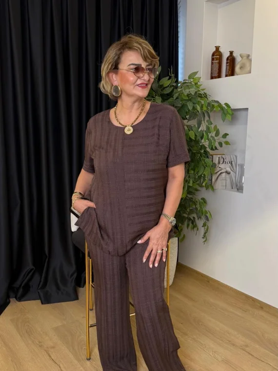 Kahve Bluz Takım 2186