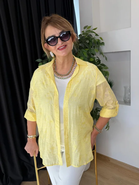 Sarı Çiçek Desenli İkili Takım 50150