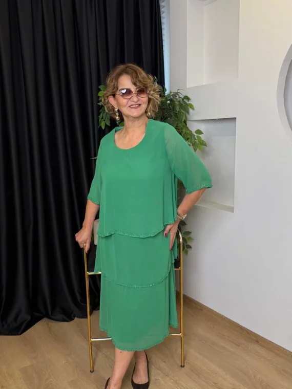 Yeşil Taşlı Elbise 9333