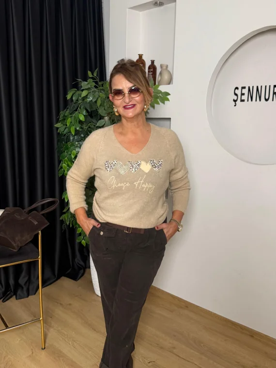 Acı Kahve Kemerli Pantolon 6568