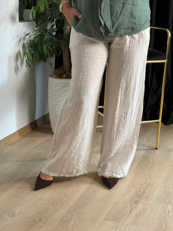 Bej Keten Pantolon 207-1
