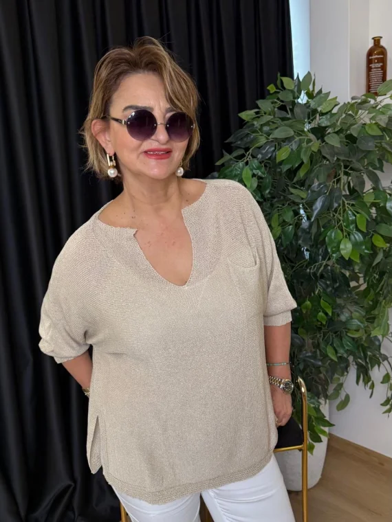 Bej Merserize Bluz 9100