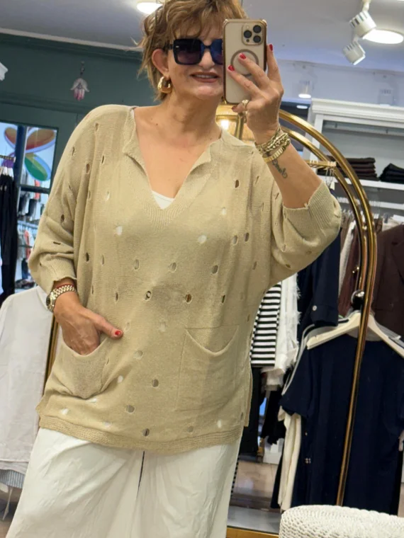 Bej Merserize Bluz 9500