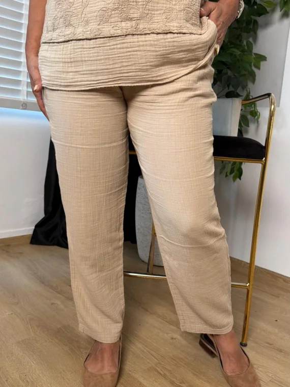 Bej Müslin Pantolon 2410