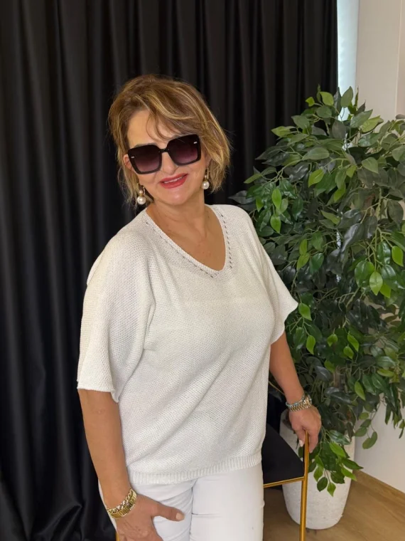 Beyaz Merserize Bluz 3232