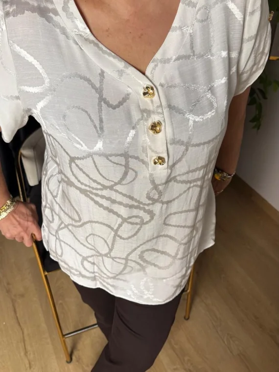 Beyaz Saten Bluz 2182