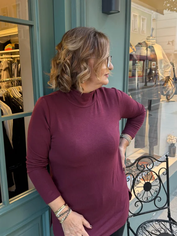 Bordo Basıc Yarım Yaka Balıkçı Kazak 202231