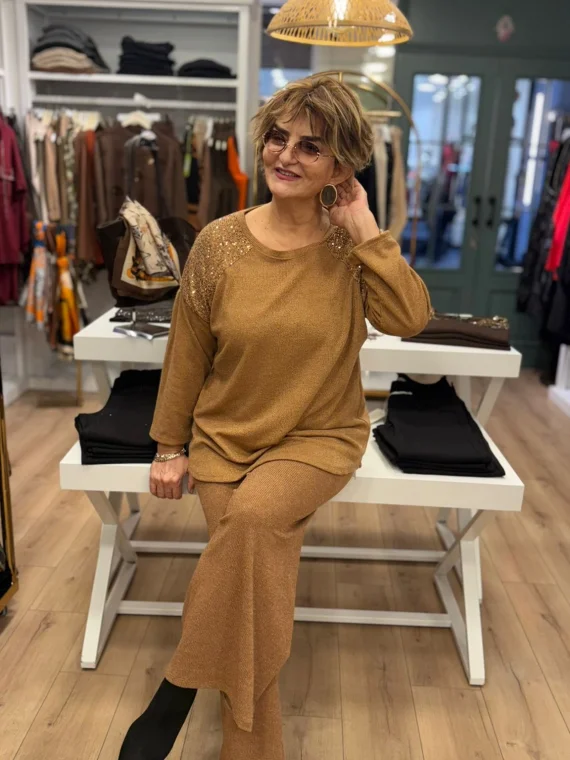 Camel Pullu Örme Takım Y2735