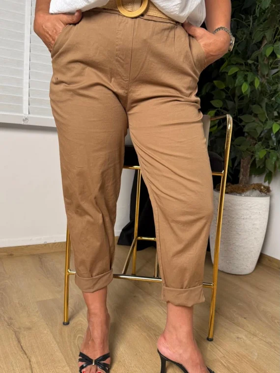 Cappuccıno Tokalı Hasır Kemerli Pantolon 53176