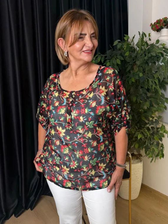 Çiçek Desenli Bluz 33586Y