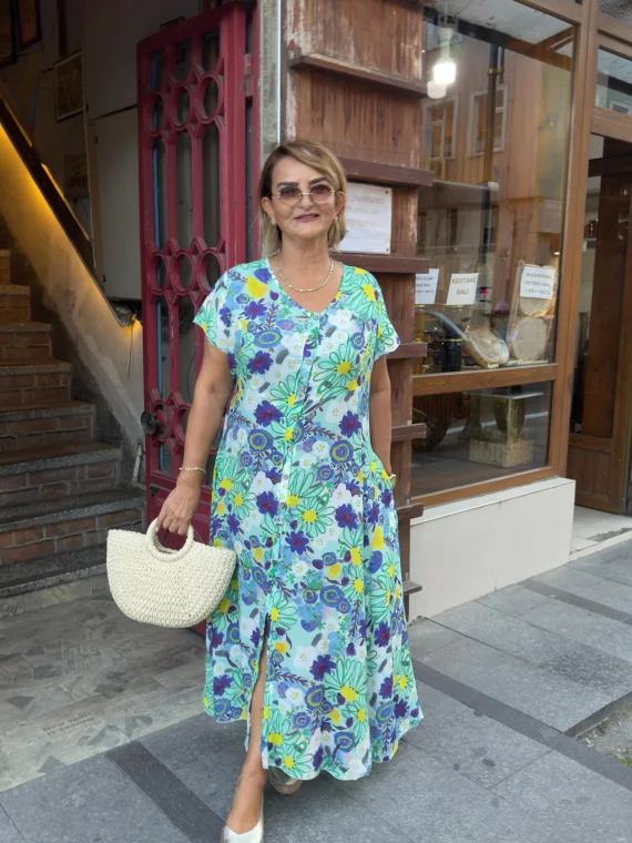 Desenli Elbise BY0181