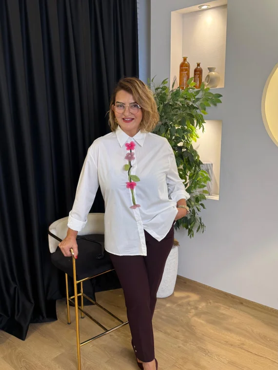 Gül Desenli Gömlek 25İTZ84