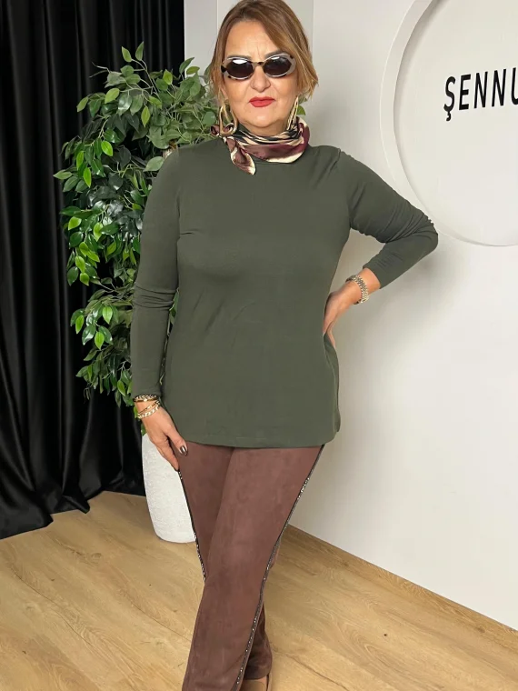 Haki Basıc Yarım Yaka Balıkçı Kazak 202231