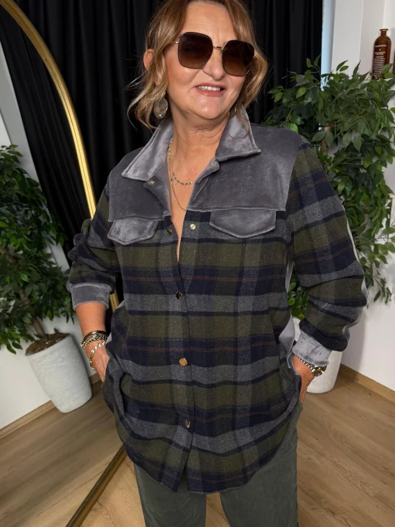 Haki Ekose Desen Oduncu Gömlek 10326