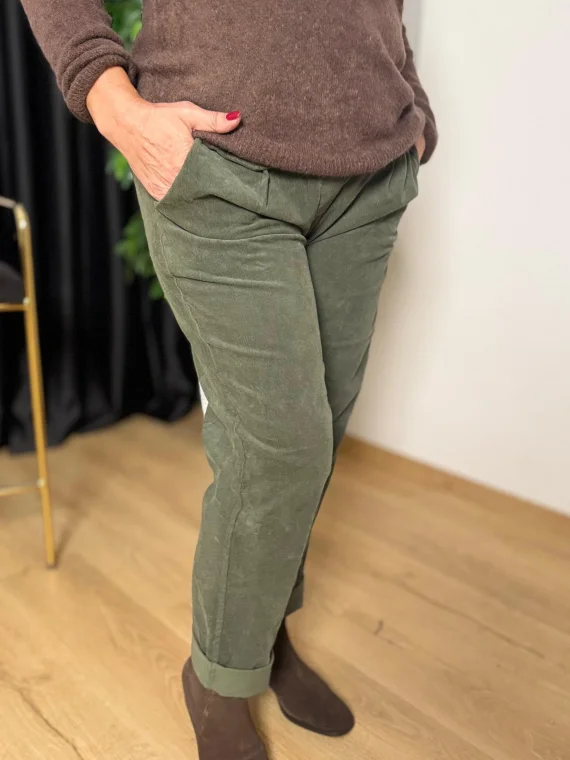 Haki Kemerli Pantolon 6568