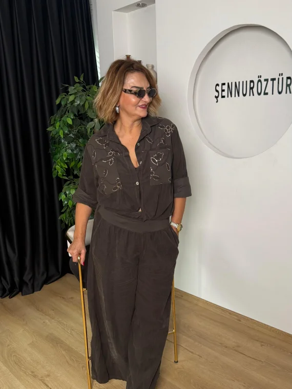 Kahve Pullu Takım 25446