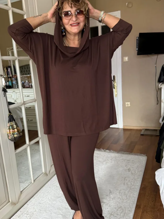 Kahverengi Degaje Tunik 618