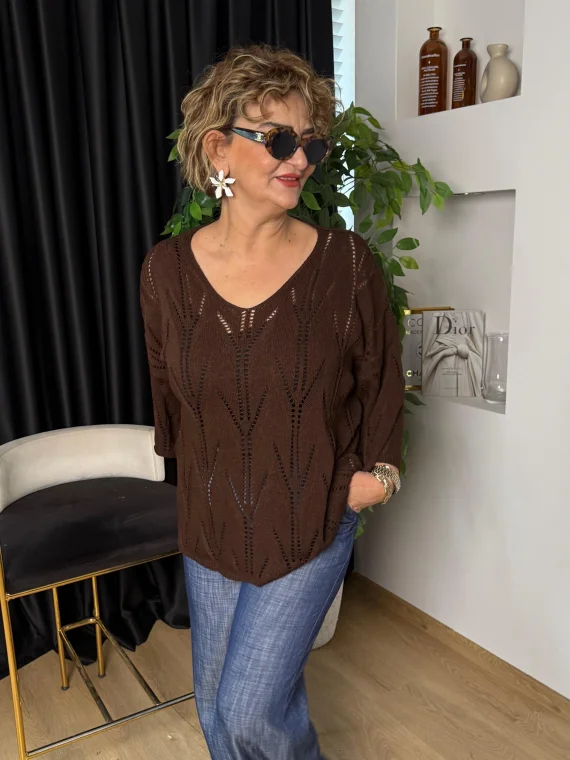 Kahverengi Merserize Bluz 4800