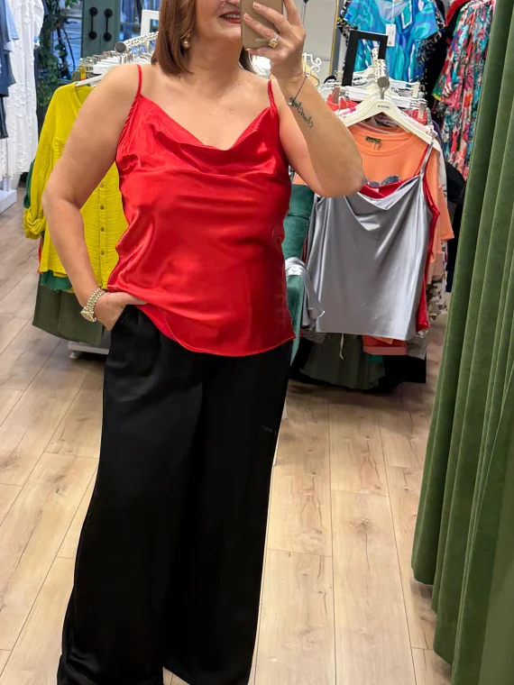 Kırmızı Saten Atlet 1844