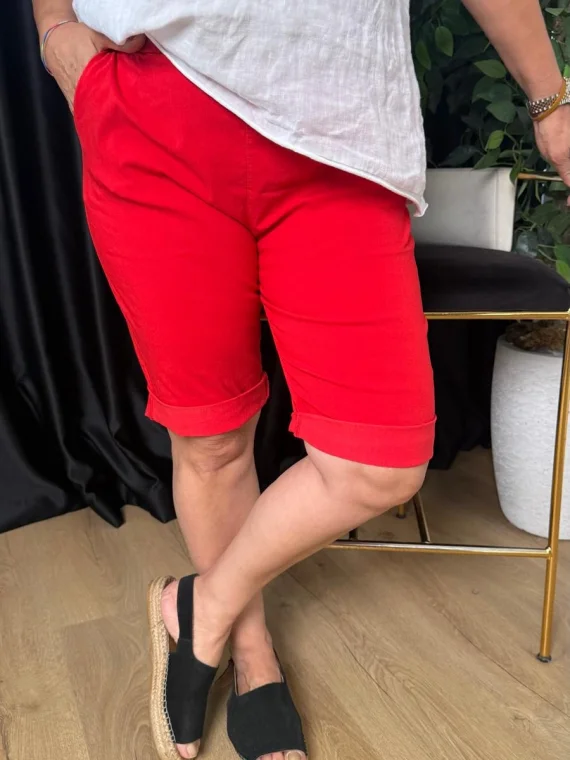 Kırmızı Urgan Kemerli Şort 26133