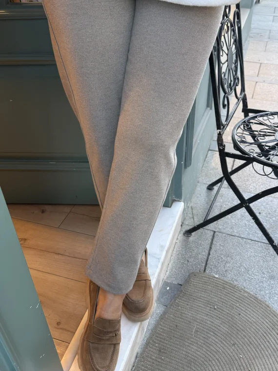 Krem Kemerli Pantolon 2416-B