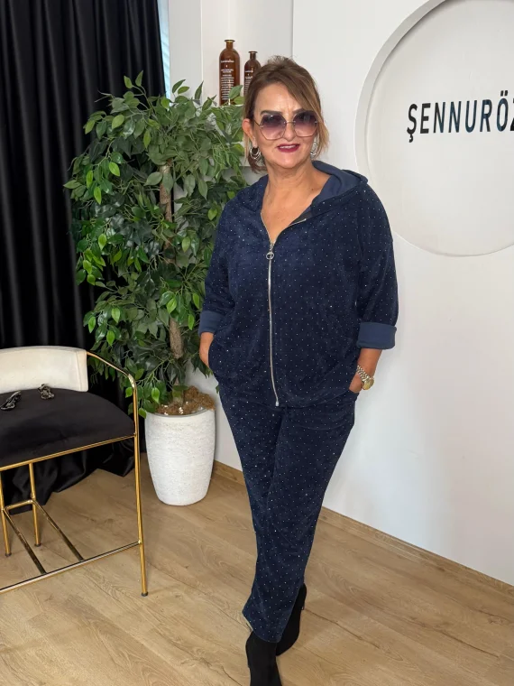 Lacivert Taş Desenli Takım NCL