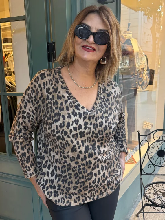 Leopar Desenli Bluz 21523