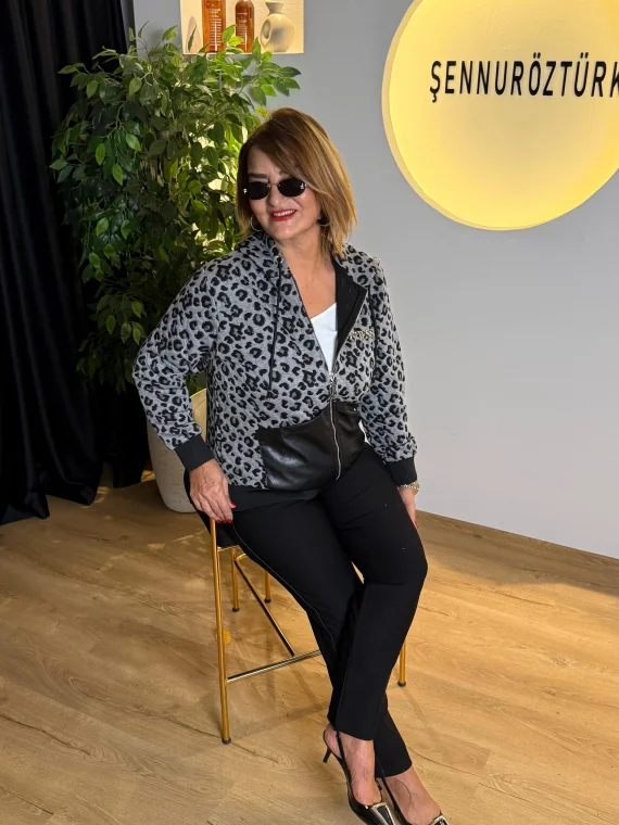 Leopar Desenli Ceket 2036