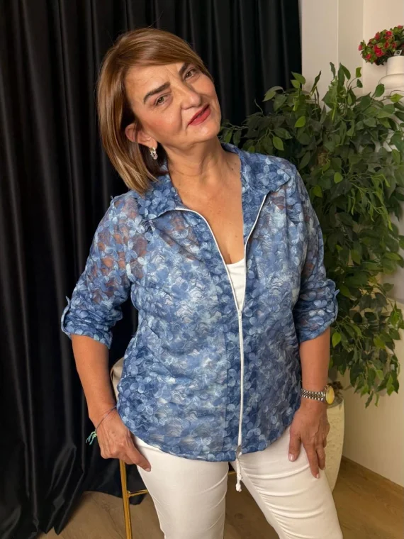 Mavi Fermuarlı Ceket 33617Y