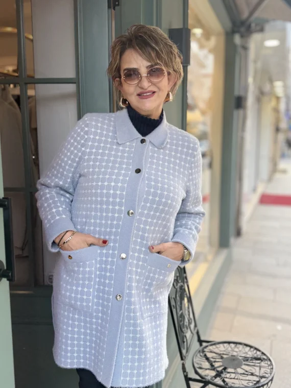 Mavi Uzun Hırka 25112