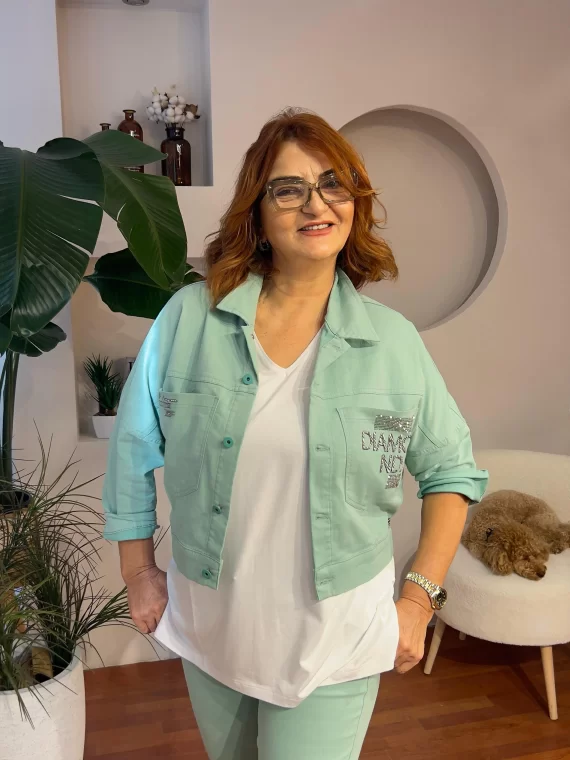 Mint Yeşili Ceket Takım 4953