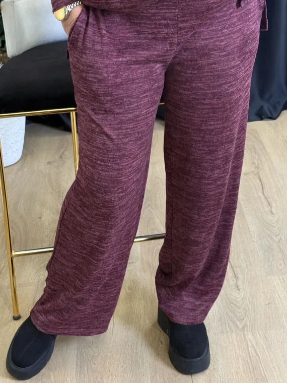 Mürdüm Kırçıllı Triko Pantolon 064