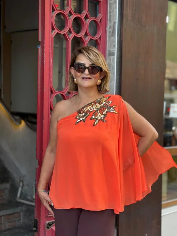 Oranj Pul Detaylı Bluz 26YB3550
