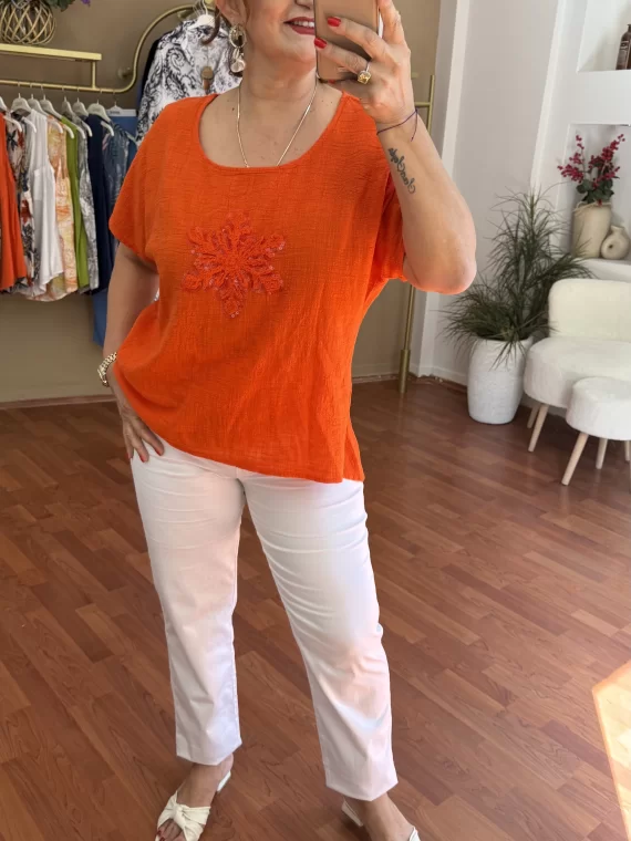 Oranj Pullu Bluz V-717