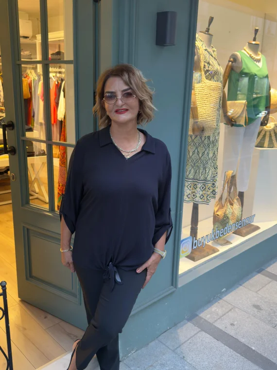 Siyah Baskılı Bluz 22977-1