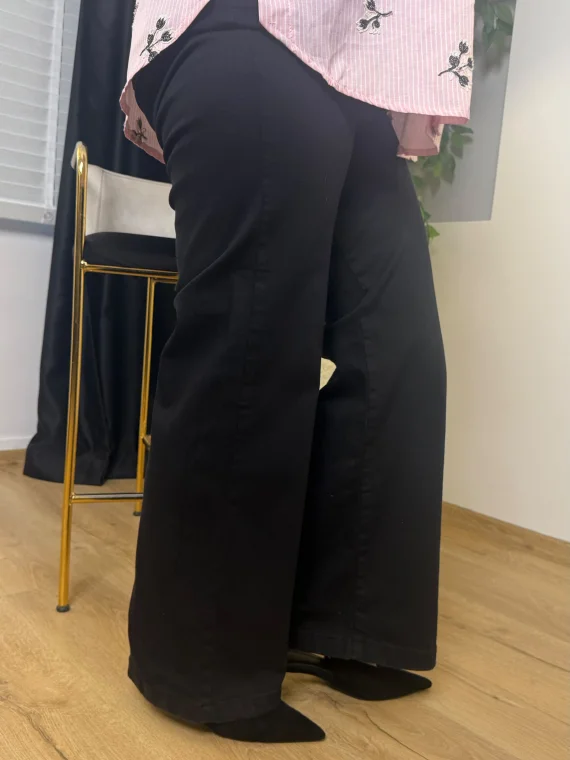 Siyah Bol Paça Pantolon 8017
