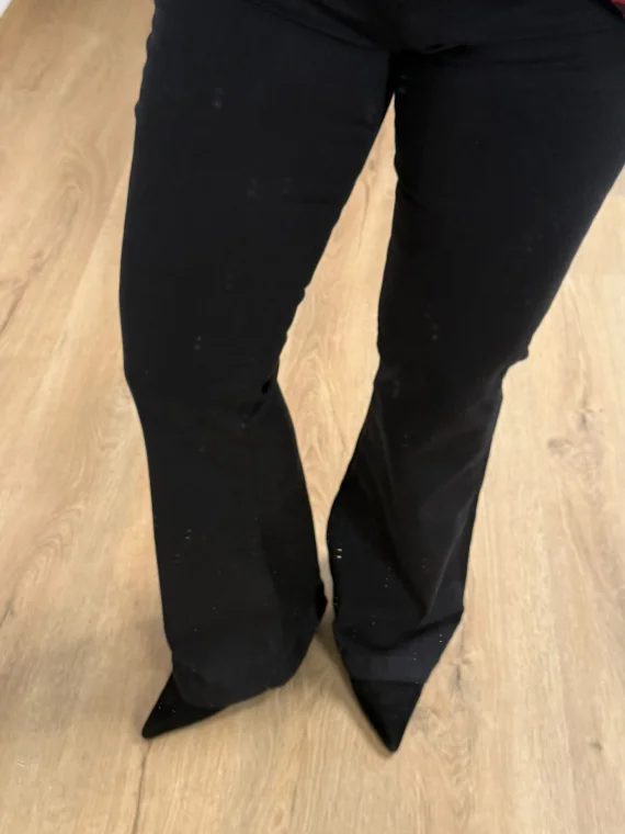 Siyah İspanyol Paça Kot Pantolon 4015