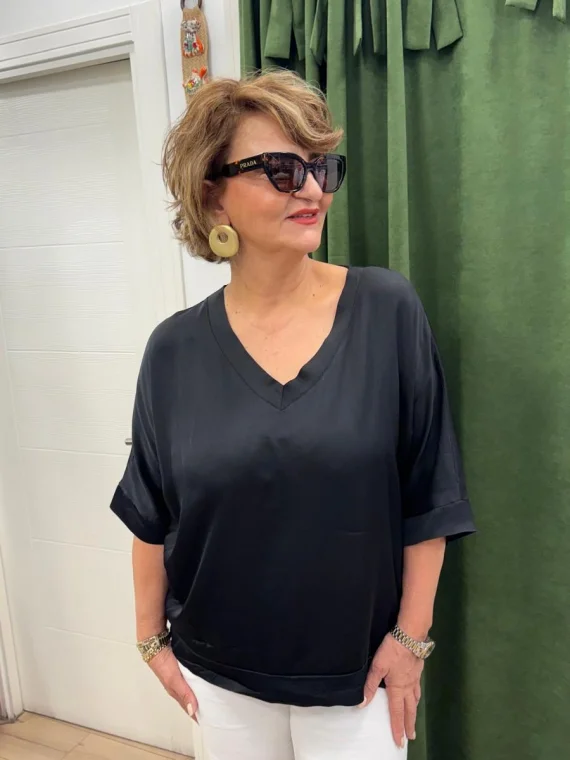 Siyah Saten Bluz LVD