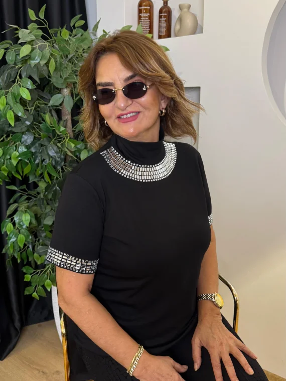 Siyah-Silver Bluz 8334