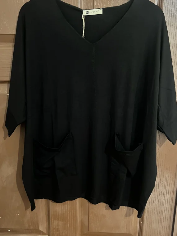 Siyah V Yaka Tunik 053