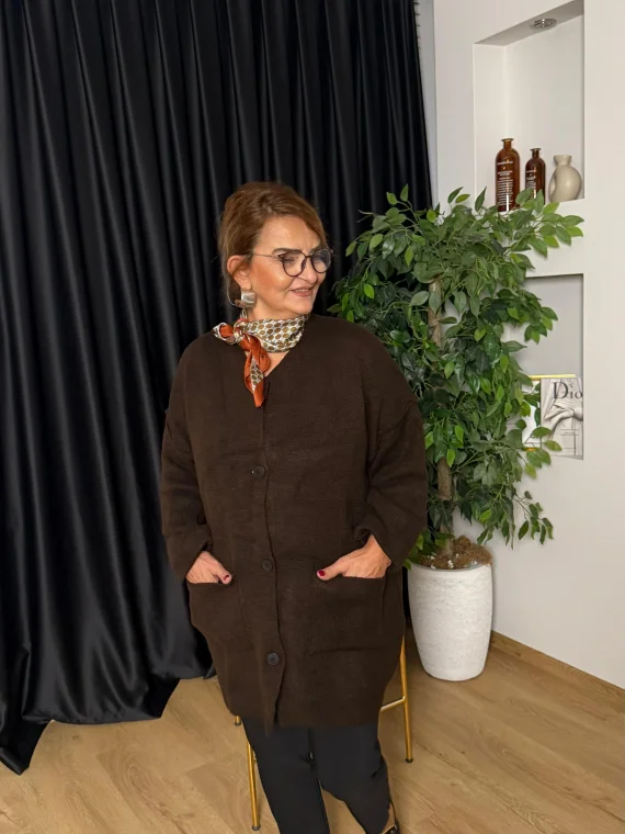 Uzun Kollu Düğmeli Hırka 1134