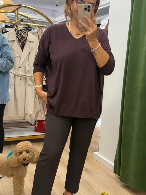 V Yaka Pamuklu Bluz 1315