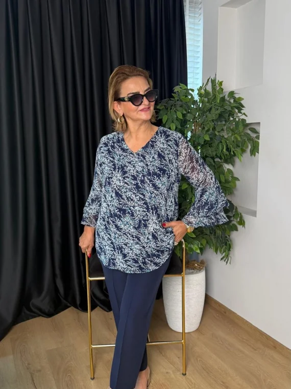Volanlı Şifon Bluz 3054