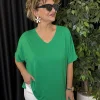 Yeşil V Yaka Bluz 612