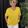Sarı V Yaka Bluz 612