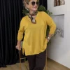 Sarı V Yaka Merserize Triko 1315