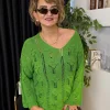 Yeşil Merserize Triko Bluz 1150