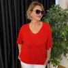Kırmızı Merserize Bluz 3232