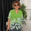 Yeşil Desenli Bluz 15455-26