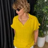 Sarı V Yaka Bluz 18231